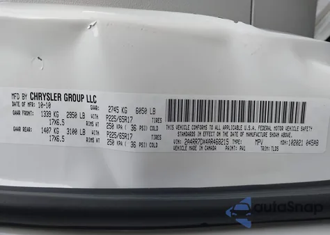 2010 Chrysler Town & Country New Limited from USA, damaged, VIN 2A4RR7DX4AR468215